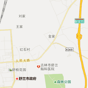 吉林市舒兰市行政地图