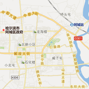 哈尔滨阿城区市内地图图片